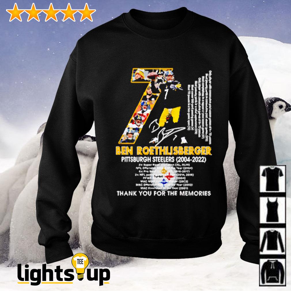 Pittsburgh Steelers Ben Roethlisberger 2004 2022 Signature Thank You For  The Memories Shirt, hoodie, sweater, long sleeve and tank top