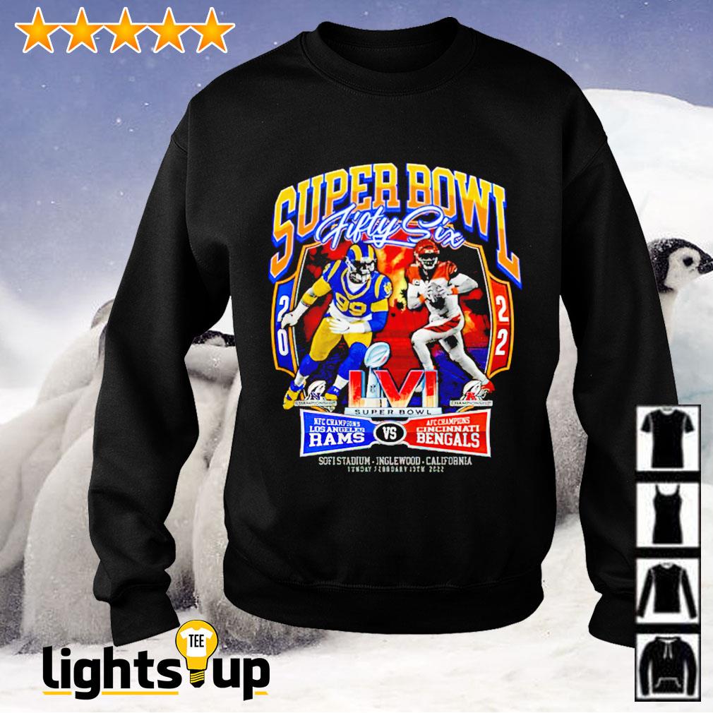 Super Bowl fifty six Super Bowl Los Angeles Rams vs Cincinnati Bengals shirt,Sweater,  Hoodie, And Long Sleeved, Ladies, Tank Top