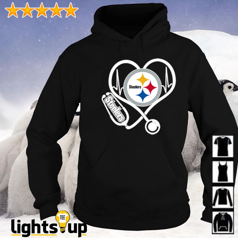 Stethoscope heartbeat nurse symbol Pittsburgh Steelers shirt, hoodie,  sweater, long sleeve and tank top