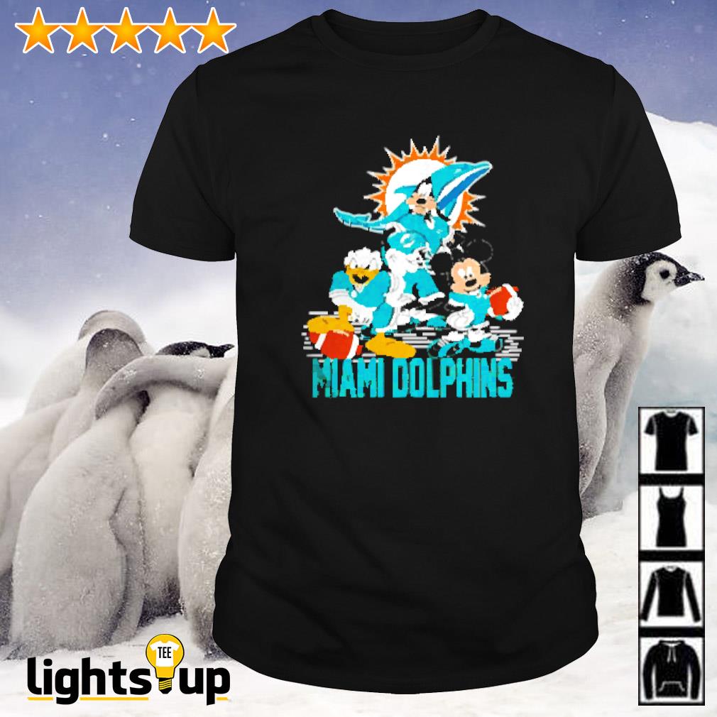 Mickey mouse Donald and Goofy Miami Dolphins football shirt