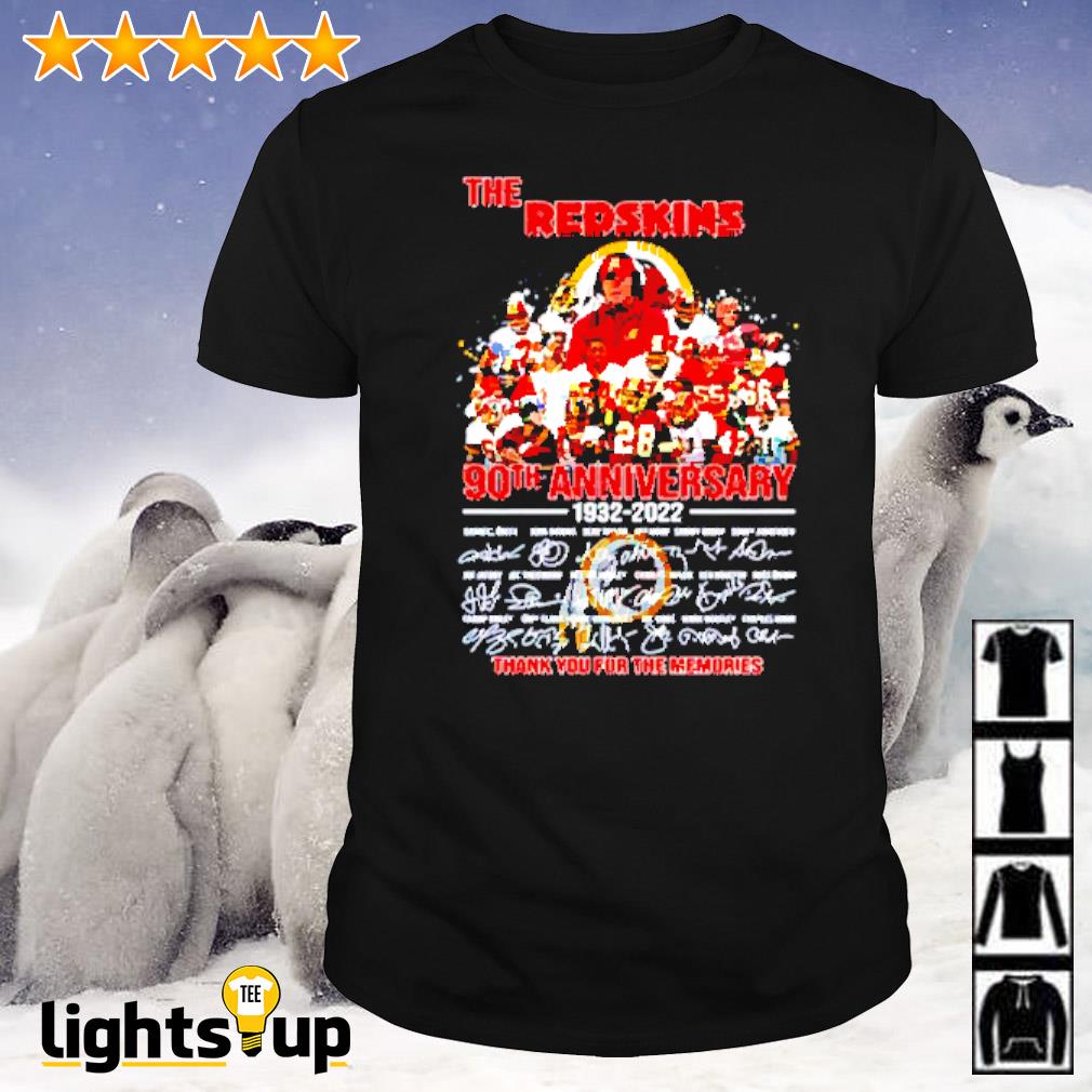 Washington Commanders the Redskins 90th anniversary 1932-2022 thank you for the memories signature shirt