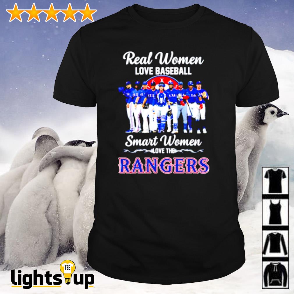 Texas Rangers real women love baseball smart women love the Rangers heart  love shirt, hoodie, sweater, long sleeve and tank top