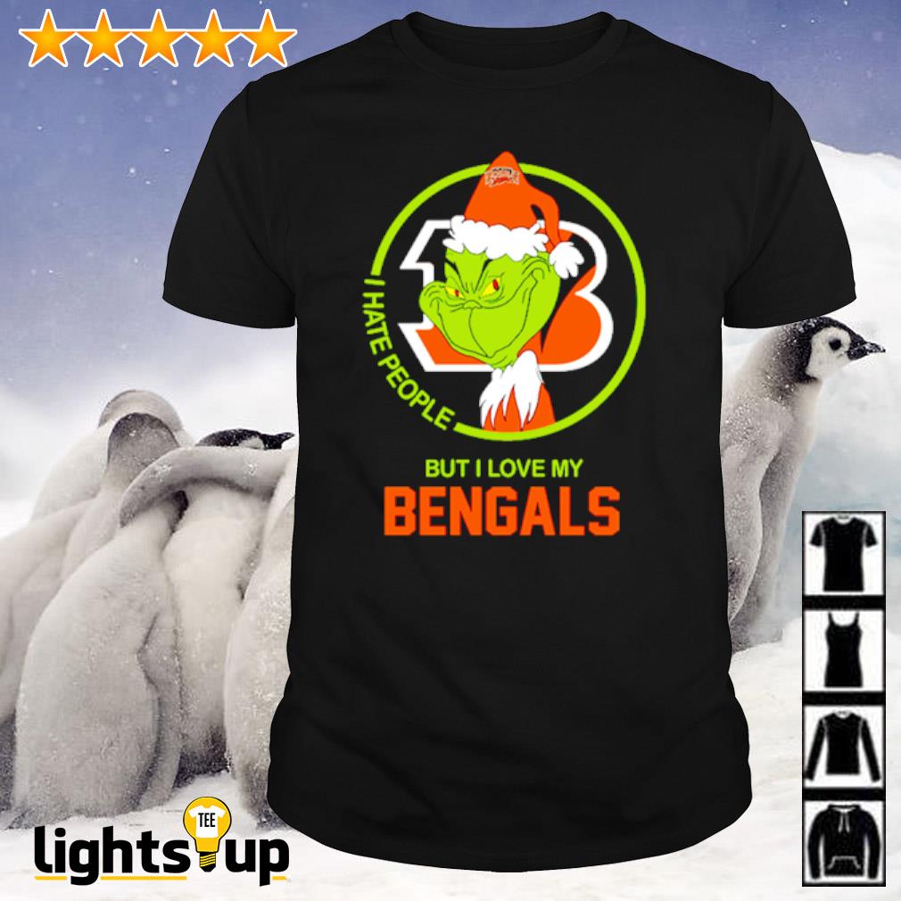 Santa Grinch I hate people but I love my Bengals shirt